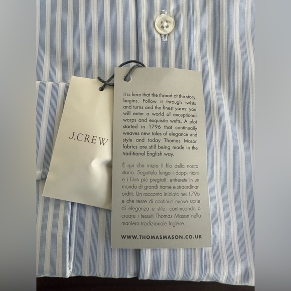 J.Crew Thomas Mason Dress shirt. Size 15/34. NWT. - Picture 3 of 5